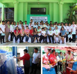 Photo 1: DSWD Secretary Judy M. Taguiwalo (first row, fourth from left) poses with the Sustainable Livelihood Program beneficiaries of DSWD-Field Office (FO) in Negros Island Region who graduated from Technical Vocational courses provided by Technical Education and Skills Development Authority (TESDA)-accredited institutions in the region. Also included in the picture are the local executives of Himaymalayan City and FO-NIR officials and staff.  Photo 2: Sec. Taguiwalo inspects the Water Refilling Station turned-over to 89 Pantawid Pamilya Pilipino Program (4Ps) beneficiaries in Barangay Aguisan.  Photo 3. The Secretary leads  the inauguration and turn-over of 52 Food Carts and Starter Kits to the Food Processing graduates, together with the Himaymalayan City local executives and FO-NIR officials.