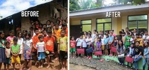 The Department of Social Welfare and Development (DSWD), with the help of the Local Government Unit (LGU) of Kalamansig and officials and volunteers of Limulan, has transformed the temporary shelter of Manobo pupils in Kalamansig, Sultan Kudarat from a small makeshift shanty into one-storey concrete shelter that is complete with amenities.