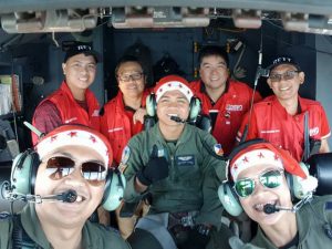 DSWD RETT on their way to Lanao Del Norte aboard the C130 plane of the Philippine Air Force on December 25, 2017.